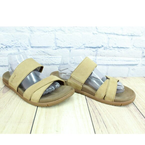 LL Bean Go-Anywhere Brown Leather Slip On Comfort Casual Sandals Size 10 M - Picture 3 of 9